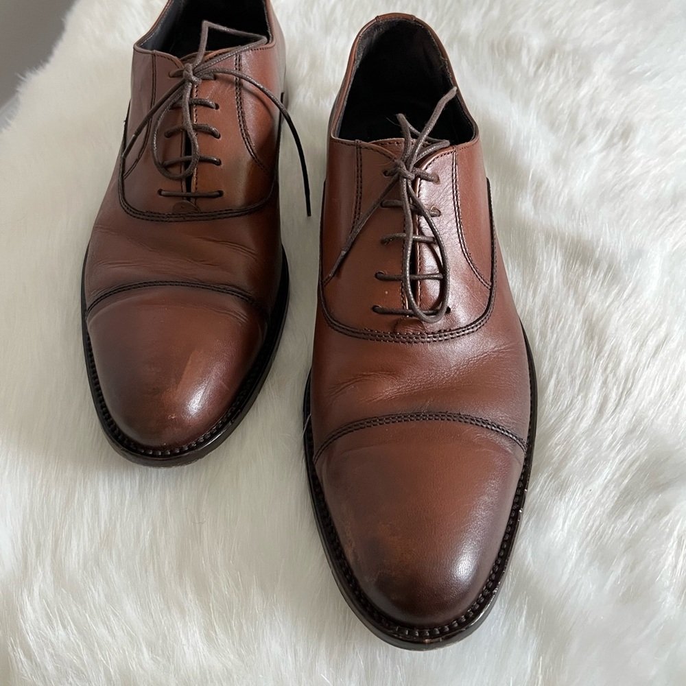 To Boot New York, Adam Derrick, Caufield, Whiskey Leather Lace-up Dress Shoe